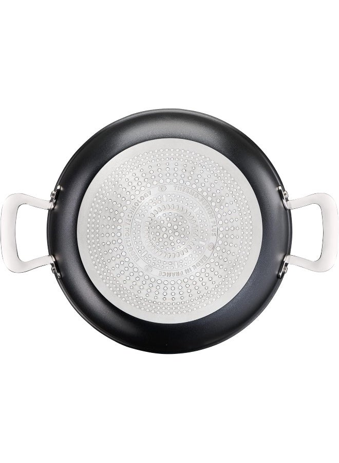 تيفال TEFAL قدر طبخ ضحل | G6 UNLIMITED قدر ضحل 26 سم مع غطاء زجاجي | غير لاصق مع مؤشر Thermo-Signal | ألومنيوم | أسود | صنع في فرنسا | ضمان لمدة سنتين | G2557102 26سم  - Image 4