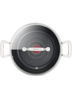 تيفال TEFAL قدر طبخ ضحل | G6 UNLIMITED قدر ضحل 26 سم مع غطاء زجاجي | غير لاصق مع مؤشر Thermo-Signal | ألومنيوم | أسود | صنع في فرنسا | ضمان لمدة سنتين | G2557102 26سم  - Image 3