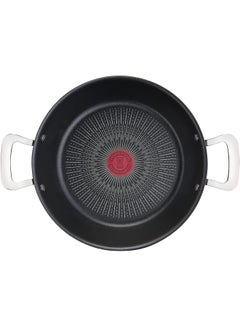تيفال TEFAL قدر طبخ ضحل | G6 UNLIMITED قدر ضحل 26 سم مع غطاء زجاجي | غير لاصق مع مؤشر Thermo-Signal | ألومنيوم | أسود | صنع في فرنسا | ضمان لمدة سنتين | G2557102 26سم  - Image 2