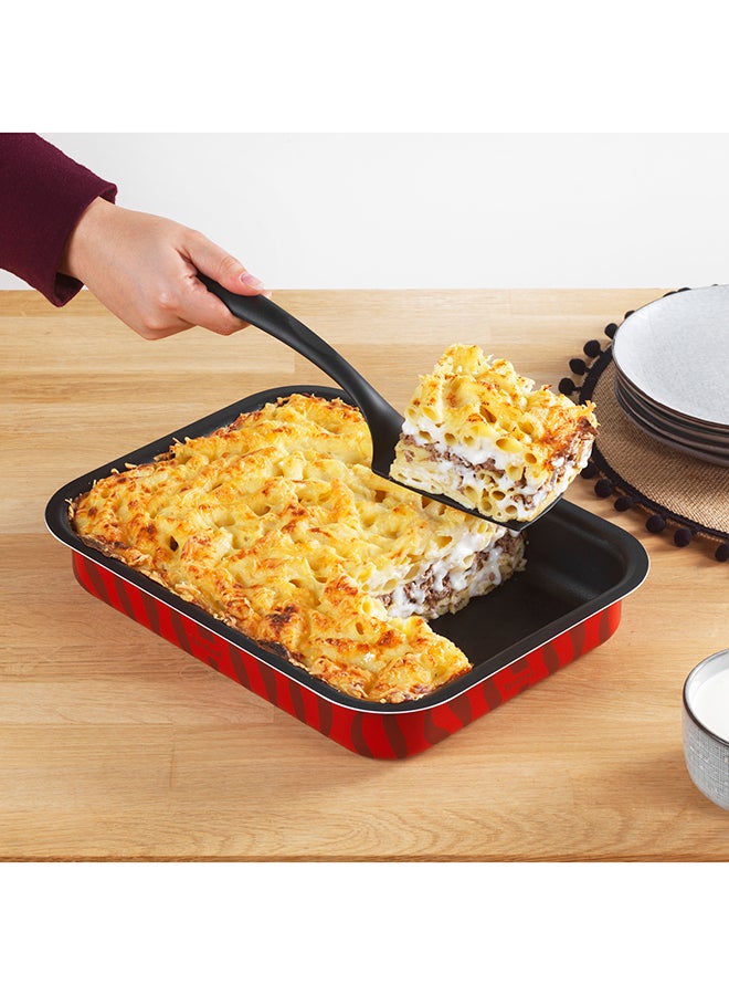 Tefal - TEFAL Baking Pans | Les Spécialistes 3-Piece Set | Oven Dishes: 22x29cm 24x31cm 27x37cm |Non-Stick Coating | Aluminum | Heat Diffusion | Easy Cleaning | Made in France | 2 Years Warranty | J5715482 Red 22x29 + 24x31 + 27x37cm - Image 1