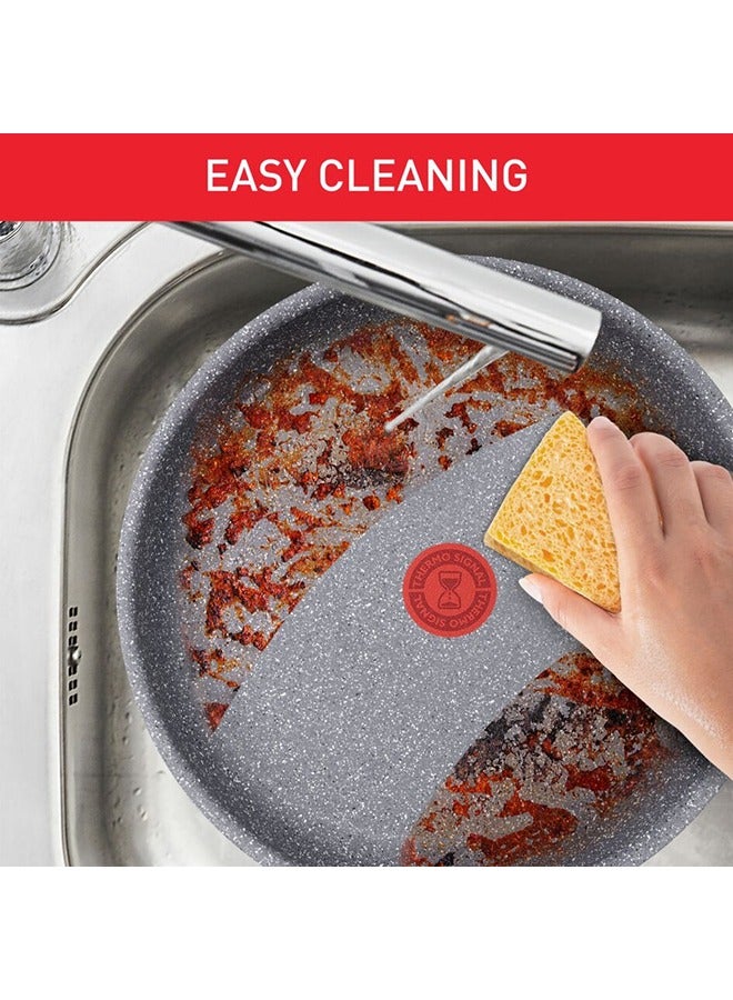 Tefal TEFAL Frying Pan | Natural Force 28 cm Frypan |Easy cleaning | Mineralia+ non-stick coating | Natural minerals | Thermo-signal | Healthy cooking | Safe | Made in France | 2 Years Warranty | G2660632 Grey - Stone 28cm - Image 3