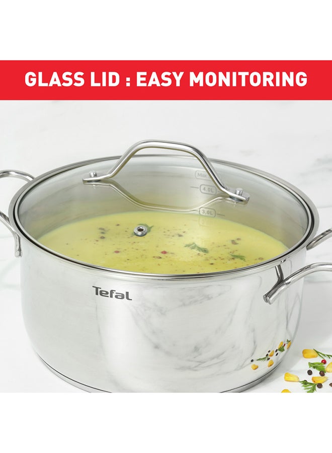 Tefal - TEFAL Intuition XL stockpot | 28 cm | Premium Stainless steel 18/10 | XL Size | Robust Handles | Glass Lid | Induction Pot | 2 Years Warranty | B8646404 Stainless Steel 28 cmcm - Image 1