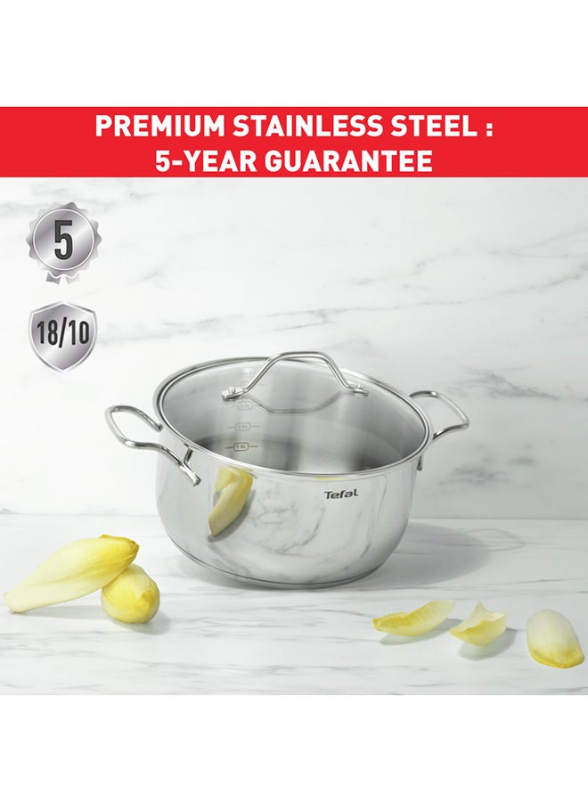 Tefal - TEFAL Intuition XL stockpot | 28 cm | Premium Stainless steel 18/10 | XL Size | Robust Handles | Glass Lid | Induction Pot | 2 Years Warranty | B8646404 Stainless Steel 28 cmcm - Image 1