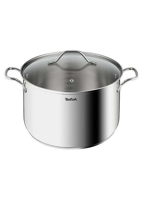 TEFAL Intuition XL stockpot | 28 cm | Premium Stainless steel 18/10 | XL Size | Robust Handles | Glass Lid | Induction Pot | 2 Years Warranty | B8646404 Stainless Steel 28 cmcm