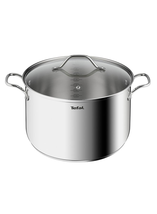 Tefal - TEFAL Intuition XL stockpot | 28 cm | Premium Stainless steel 18/10 | XL Size | Robust Handles | Glass Lid | Induction Pot | 2 Years Warranty | B8646404 Stainless Steel 28 cmcm - Image 1
