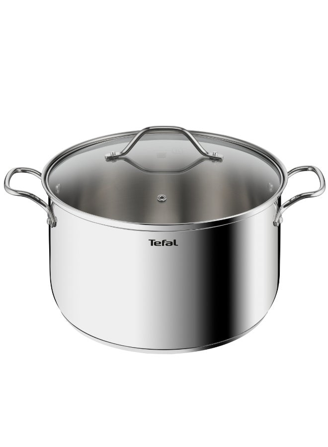 TEFAL Intuition XL stockpot | 28 cm | Premium Stainless steel 18/10 | XL Size | Robust Handles | Glass Lid | Induction Pot | 2 Years Warranty | B8646404 Stainless steel 28cm - Image 1