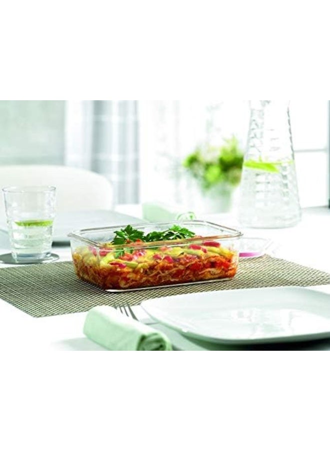 تيفال - TEFAL حاوية تخزين طعام MasterSeal Glass Fresh Box | 3.0 لتر | حاوية طعام مستطيلة الكل في واحد | مانعة للتسرب | آمنة للاستخدام في الفرن | صحية | قابلة للغسل في غسالة الأطباق | أحمر | ضمان لمدة سنتين | K3010612 3لترات - Image 1
