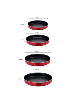 TEFAL Baking Pans | Tempo Flame | 4-Piece Set | Kebbe Dishes | 28/30/34/38 cm | Non-Stick Coating | Aluminum | Heat Diffusion | Easy Cleaning | Red | Made in France | 2 Years Warranty | J5716983 Red - pnsku/N70079926V/45/_/1716723089/d8ba1f4c-b625-47fd-a2bf-fdc57ae54173