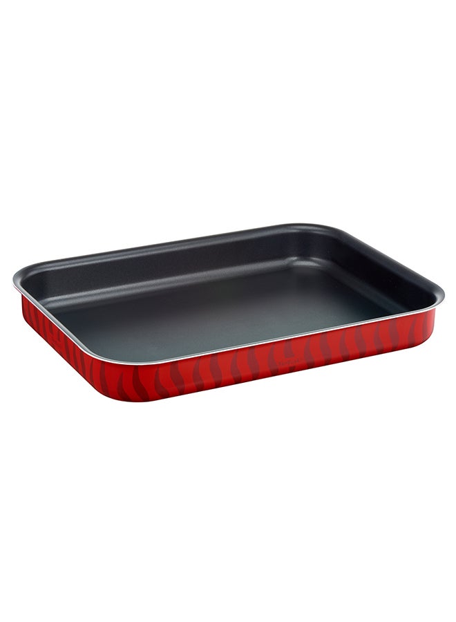 تيفال Les Specialistes 3-Piece Set Oven Dishes Non-Stick Coating Aluminum Heat Diffusion Easy Cleaning Red Made In France  22X29 Cm Red 22x29 + 24x31 + 27x37cm - Image 2