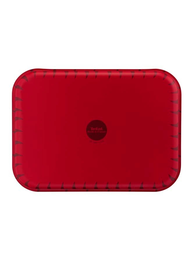 Tefal TEFAL Oven Tray | Les Spécialistes Large Set of 3 Pieces | Rectangular 41x29cm/ 37x27cm/ 31x24cm | Non-Stick | Red Bugatti | Made in France | 2 Years Warranty | J5715582 Red  - Image 4