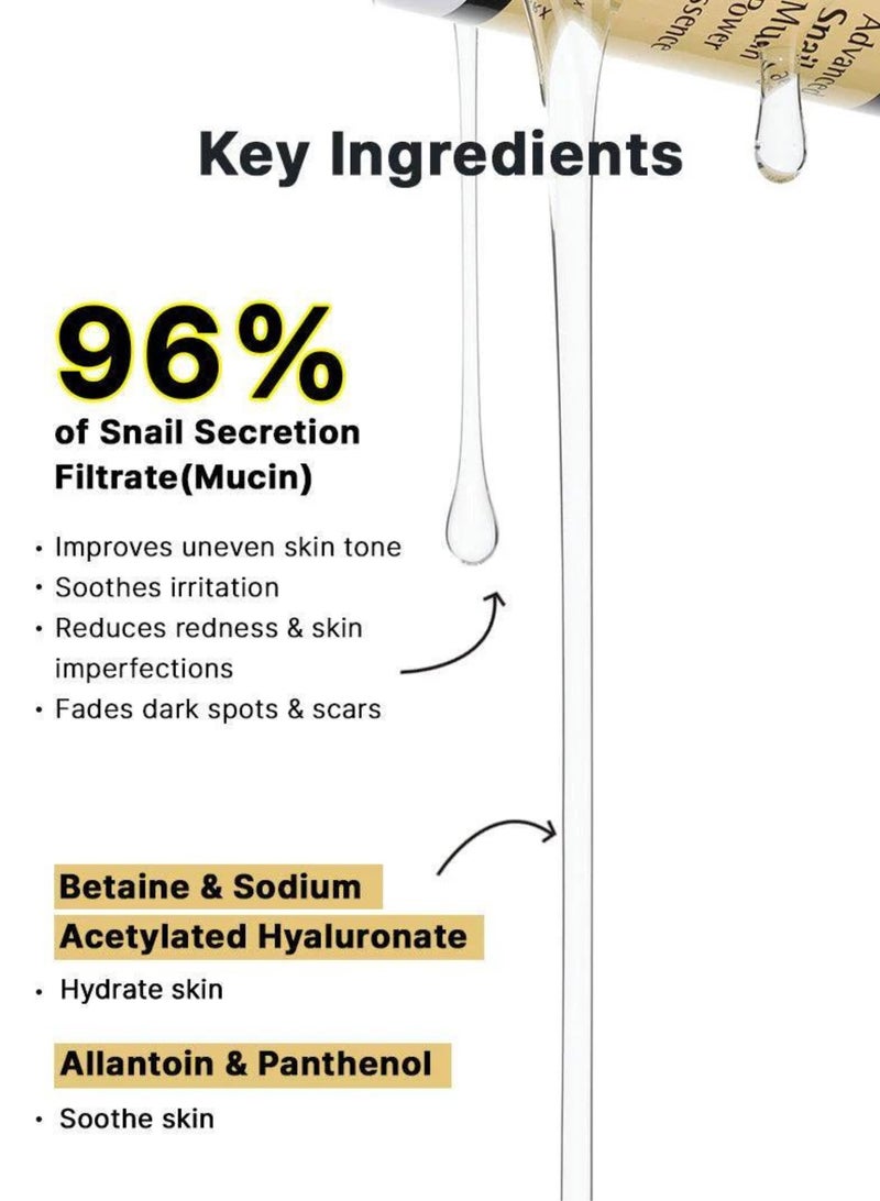 COSRX Snail 96 Mucin Power Essence: Brighten, Hydrate, And Revitalize Skin 100ml - Image 3