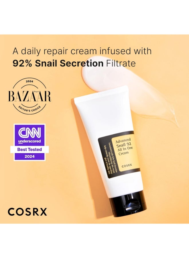 Cosrx - Advanced Snail 92 All-In-One Cream Moisturizer Enriched With 92% Of Snail Mucin To Give Skin Nourishment 100grams - Image 1