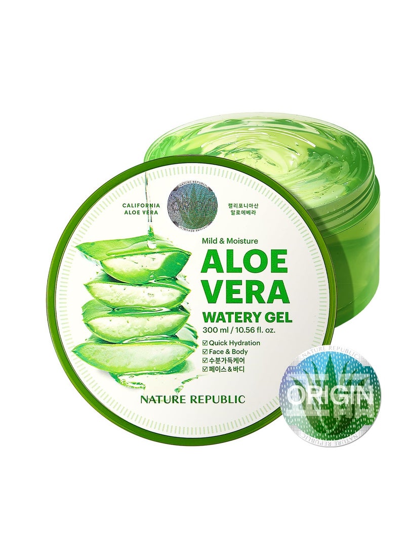 NATURE REPUBLIC New Soothing Moisture Aloe Vera Gel 92 Percent Korean Cosmetics 10.56 Fluid Ounceml  - Image 1