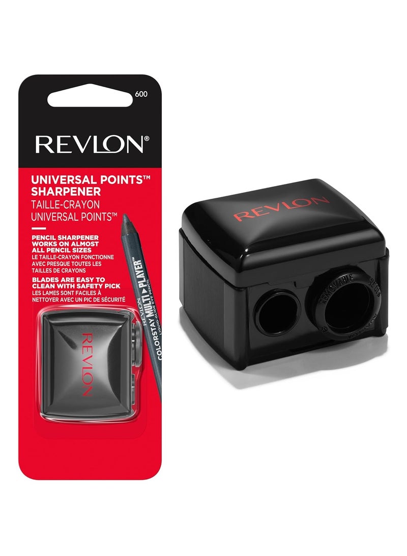 Revlon Makeup Sharpener For Eyeliner, Lip Liner, And More! Universal Sharpener For All Wooden & Plastic Pencil Sizes Black  - Image 1
