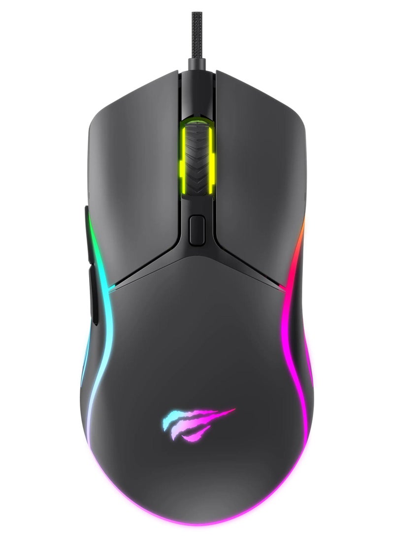 HAVIT WIRED GAMING MOUSE  MS1029 RGB lighting - Image 1