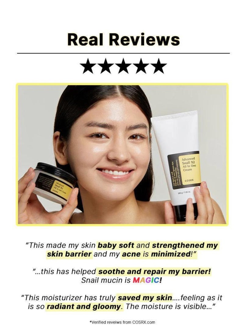 Cosrx - Radiance Renewal Snail Skincare Duo Advanced Snail 96 Mucin Power Essence & 92 All-in-One Cream 200ml - Image 1