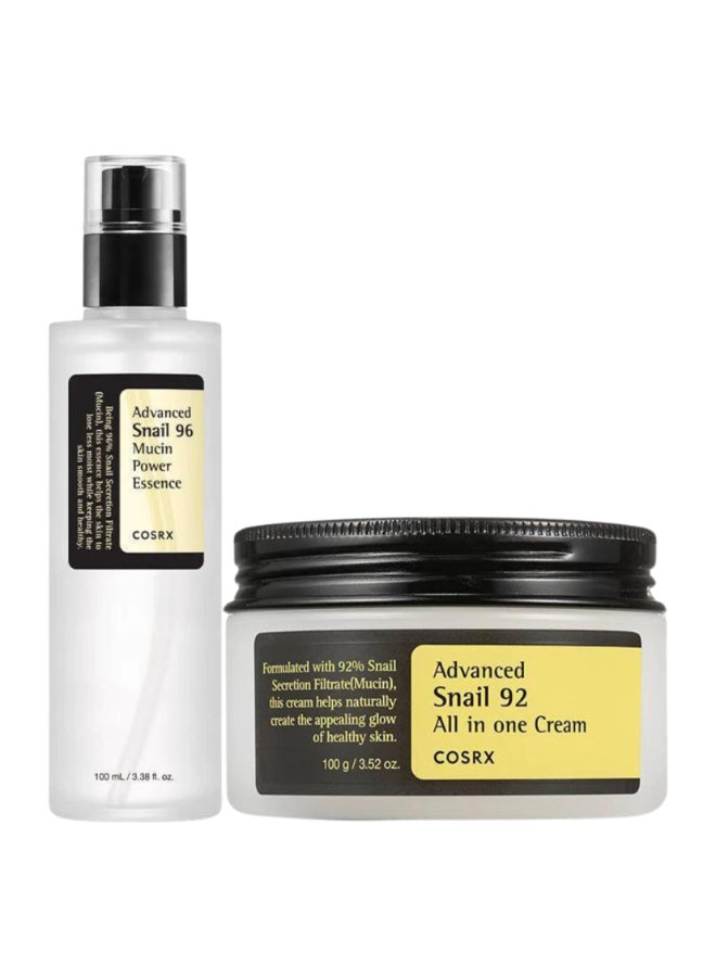 COSRX Radiance Renewal Snail Skincare Duo Advanced Snail 96 Mucin Power Essence & 92 All-in-One Cream 200ml - Image 1