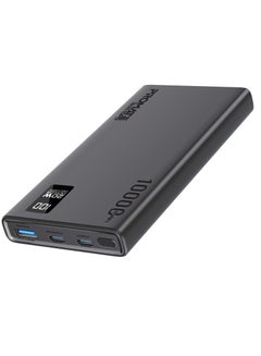PROMATE 10000 mAh Ultra-Slim Power Bank With 20W USB-C Input/Output Port QC 3.0 Output Black  - Image 2