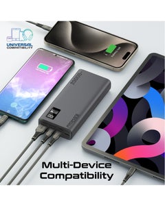 PROMATE 20000 mAh Ultra-Slim Power Bank With 20W USB-C Input/Output Port QC 3.0 Output Black  - Image 5