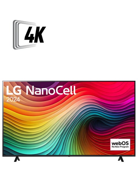 75 Inch LG NanoCell NANO81 4K Smart TV, 60HZ. AI Magic remote HDR10 webOS24 2024 75NANO81T6A.AMVE Black