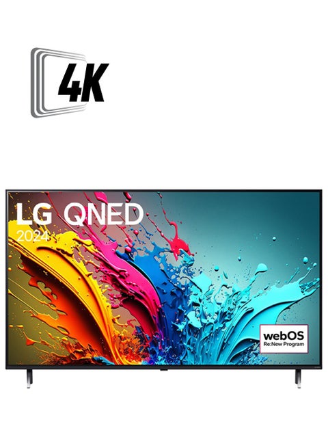 55 Inch LG QNED QNED86 4K Smart TV AI Magic remote HDR10 webOS24 (2024) 120HZ, Built in receiver, 55QNED86T6A.AMVE Black