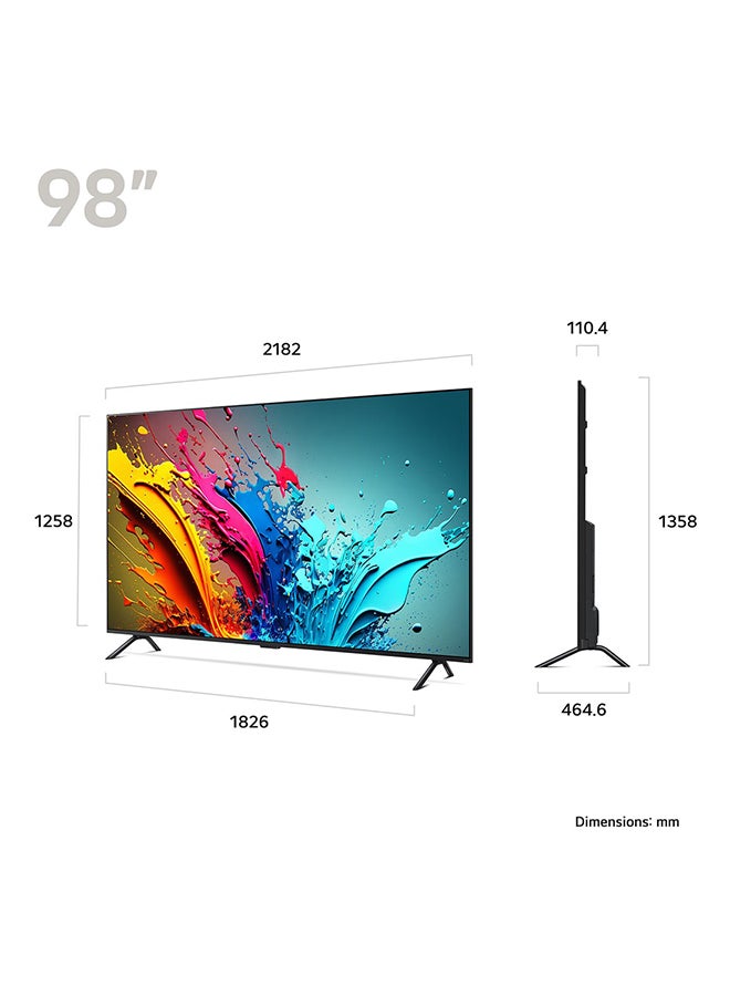 إل جي 98 Inch LG QNED 4K Smart TV, 120HZ, AI Magic remote HDR10 webOS24 2024 - 98QNED89T6A.AMVQ Black  - Image 2
