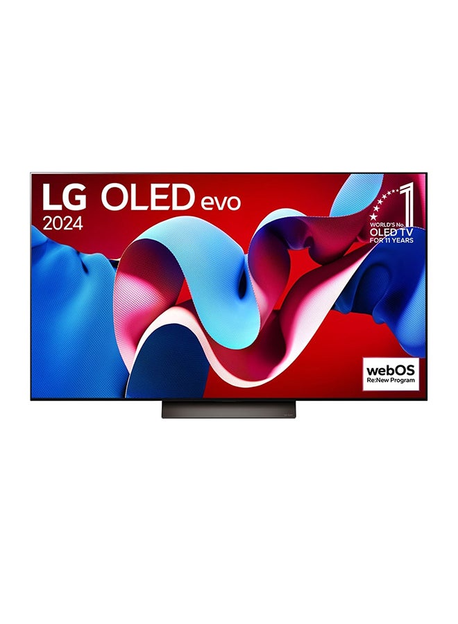55 Inch 4K OLED Smart TV | WebOS 24 | Dolby ATMOS | HDR 10 | Dolby Vision | α9 AI Sound Pro (Virtual 9.1.2 Up-mix) | 120HZ | Built in receiver | Magic Remote | Evo C4 | (2024) - OLED55C46LA.AMVG Black