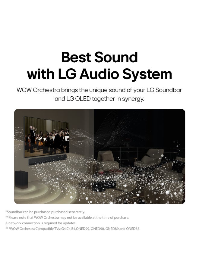 LG - 65 Inch LG OLED  B4 4K Smart TV AI Magic remote Dolby Vision webOS24 (2024) 120HZ, Built in receiver, OLED65B46LA.AMVE Black OLED65B46LA.AMVE Black - Image 1