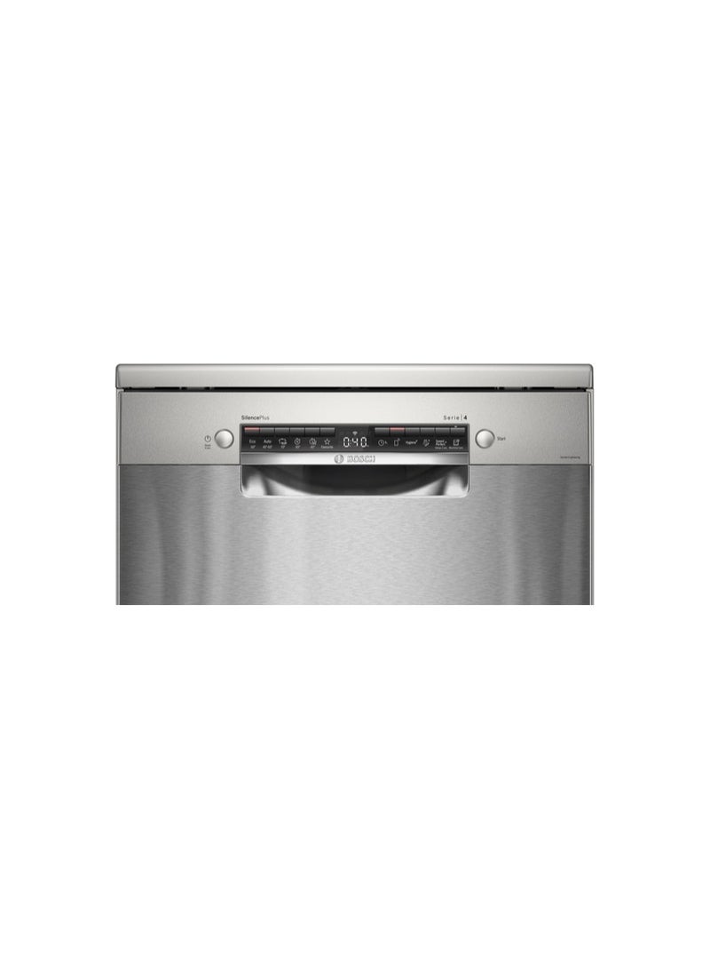 Series 4, Free-Standing Dishwasher, 60 cm, 6 Programs 13 Place Settings - 13 L SMS4EMI60V Silver Inox - pnsku/N70080445V/45/_/1716795124/a65ca5aa-9c80-436d-8c17-4e7787ab4475