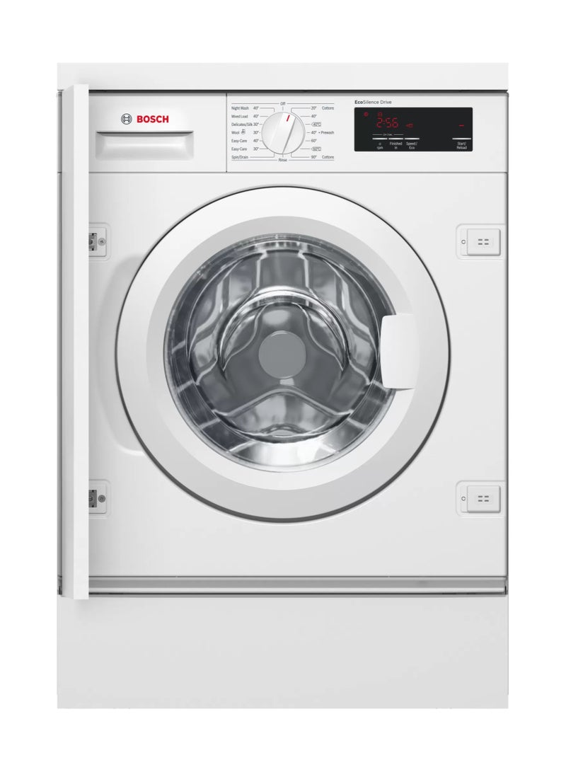 BOSCH - Series 8, Built-in Washing Machine, 1400 RPM - 8 kg WIW28300EG White - Image 1