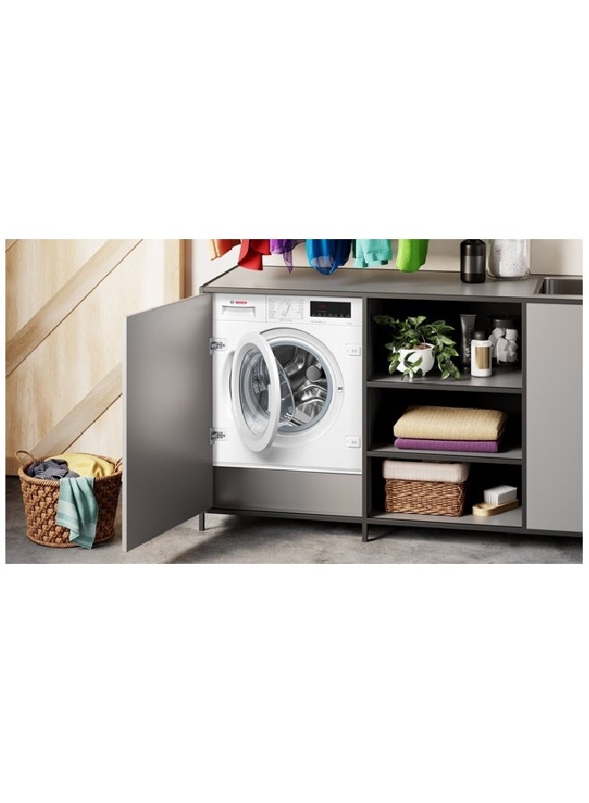 BOSCH - Series 8, Built-in Washing Machine, 1400 RPM - 8 kg WIW28300EG White - Image 1