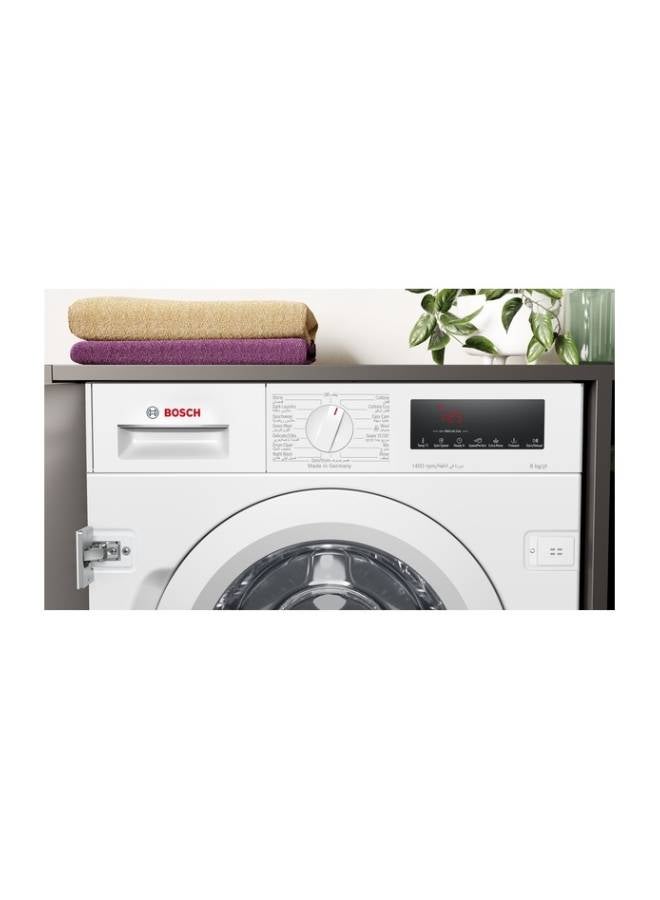 BOSCH - Series 8, Built-in Washing Machine, 1400 RPM - 8 kg WIW28300EG White - Image 1