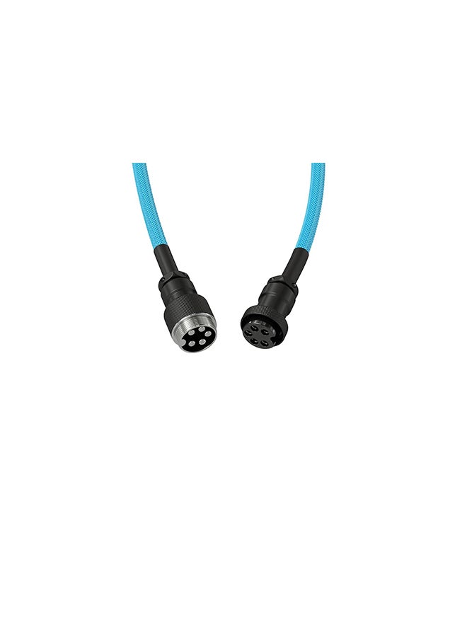 جلوريوس - كابل لوحة مفاتيح ملفوف Glorious - كابل USB C ملفوف كابلات مضفرة من Artisan للوحة مفاتيح الألعاب الميكانيكية كابل ملفوف - كابل لوحة مفاتيح مخصص (أزرق كهربائي) - Image 1