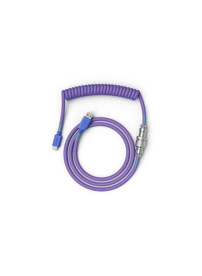 جلوريوس - كابل لوحة مفاتيح ملفوف Glorious - كابل USB C ملفوف كابلات مضفرة من Artisan للوحة مفاتيح الألعاب الميكانيكية كابل ملفوف - كابل لوحة مفاتيح مخصص (Nebula) - Image 1
