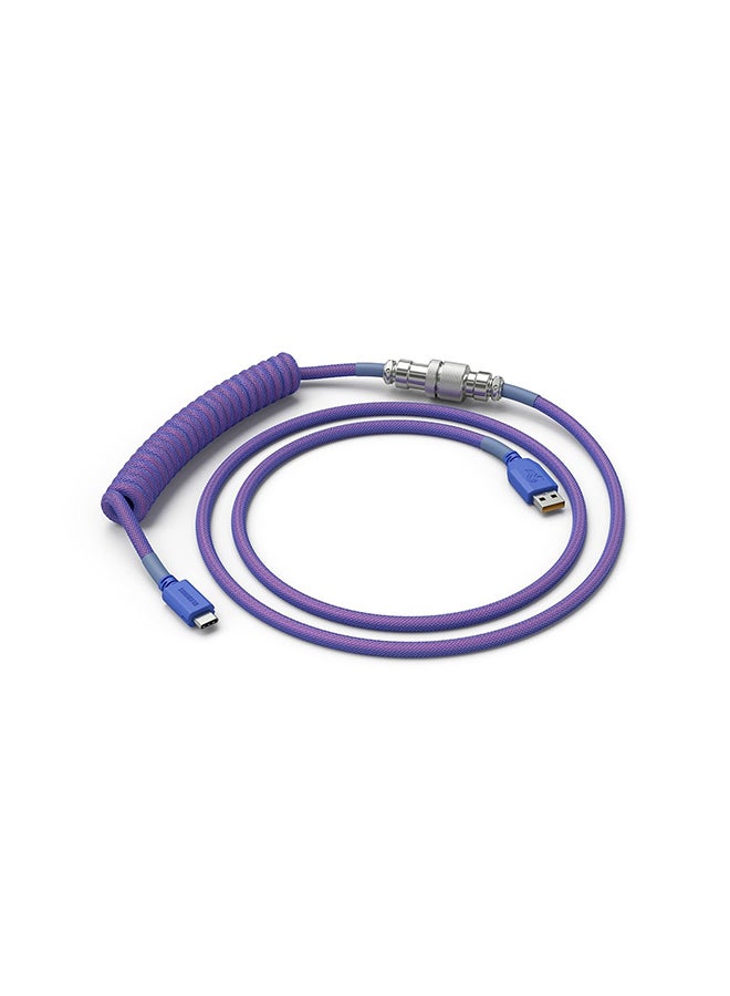 جلوريوس - كابل لوحة مفاتيح ملفوف Glorious - كابل USB C ملفوف كابلات مضفرة من Artisan للوحة مفاتيح الألعاب الميكانيكية كابل ملفوف - كابل لوحة مفاتيح مخصص (Nebula) - Image 1