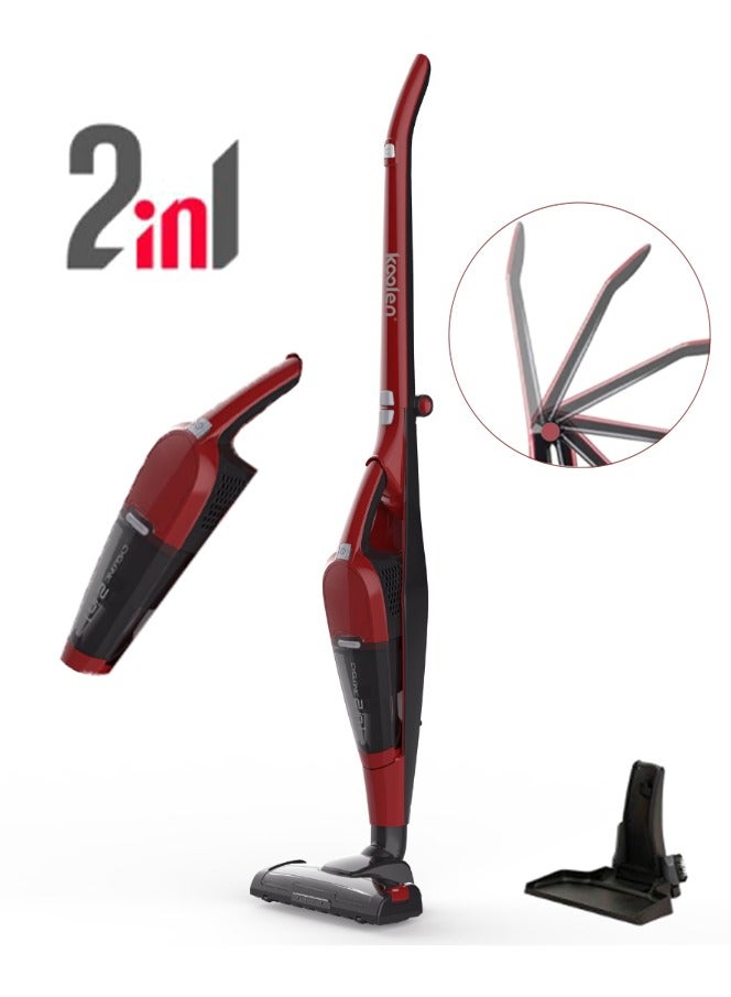 KOOLEN 2-In-1 Foldable Cordless Vacuum Cleaner With 14.8V/2000mAh Rechargeable Battery 180 W 806.106.003 Red and black  - Image 1