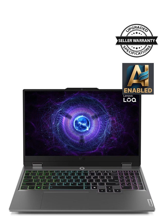 لينوفو كمبيوتر محمول للألعاب LOQ 15IAX9 بشاشة FHD مقاس 15.6 بوصة ومعالج Core i5-12450HX وذاكرة وصول عشوائي سعة 16 جيجابايت ومحرك أقراص SSD سعة 512 جيجابايت وبطاقة رسومات NVIDIA GeForce RTX 3050 سعة 6 جيجابايت ونظام التشغيل Windows 11 Home - Image 2