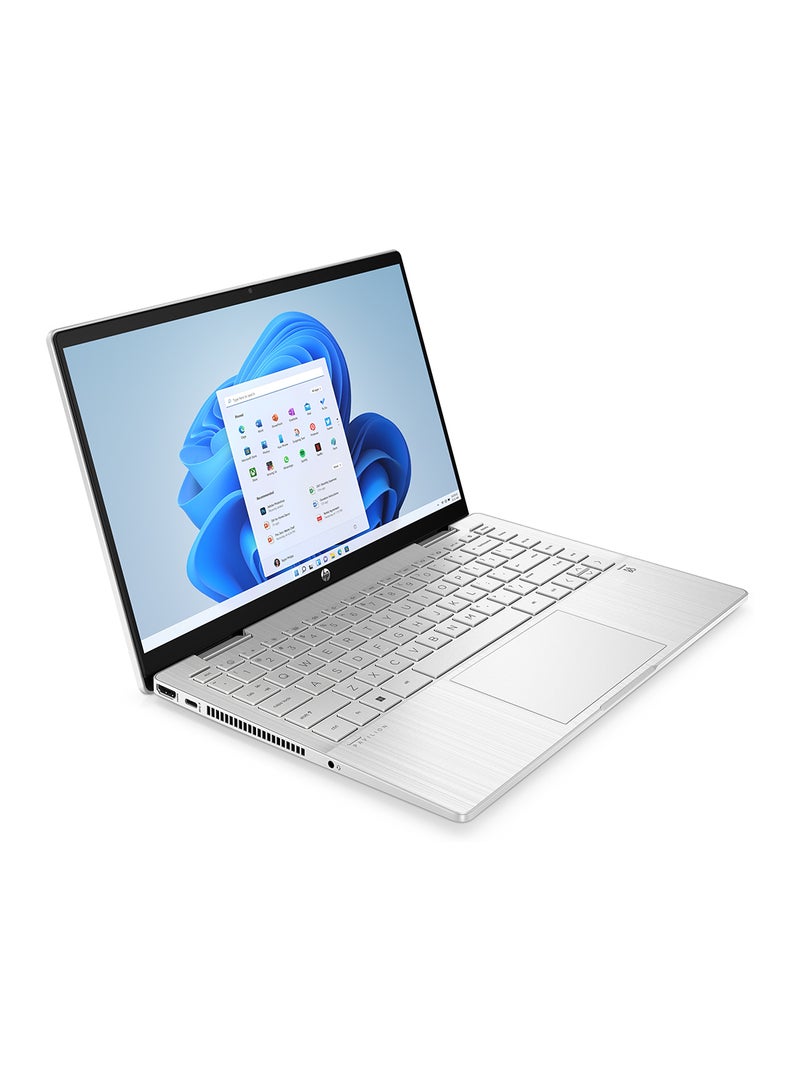 HP - Pavilion x360 14-ek1001ne 2 In 1 Laptop With 14-Inch Display, Core i3-1315U Processor/8GB RAM/256GB SSD/Intel UHD Graphics/Windows 11 Home English/Arabic Natural Silver - Image 1