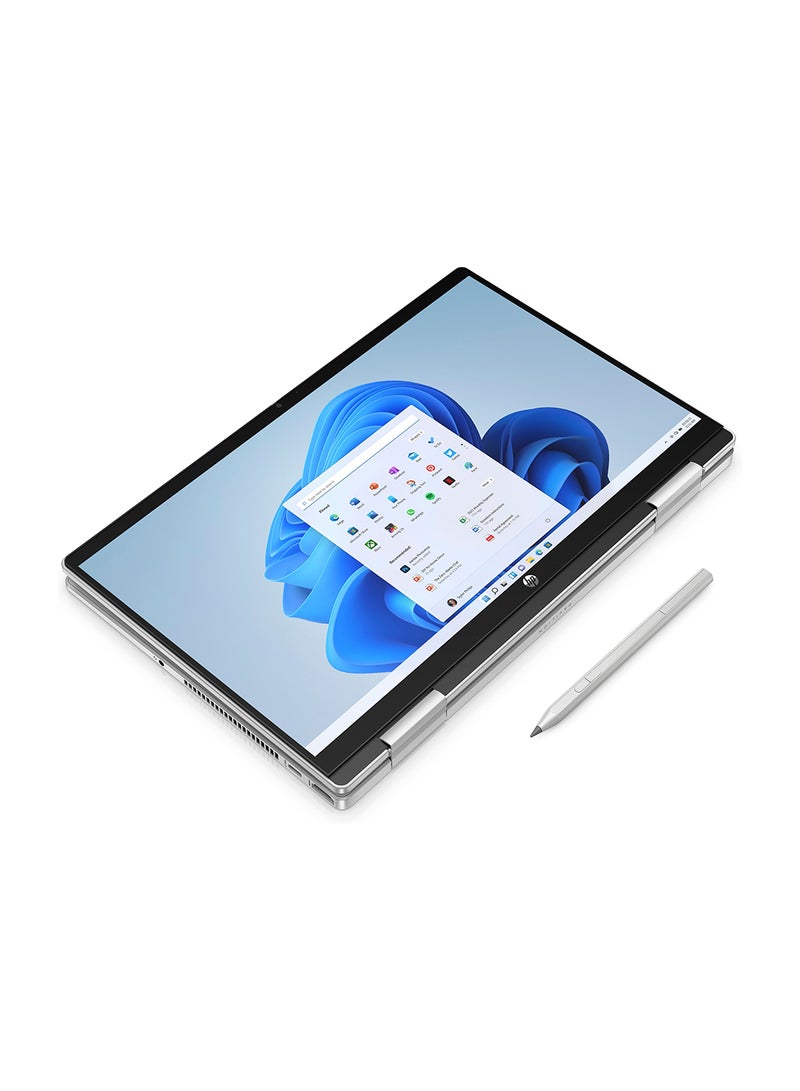 HP - Pavilion x360 14-ek1001ne 2 In 1 Laptop With 14-Inch Display, Core i3-1315U Processor/8GB RAM/256GB SSD/Intel UHD Graphics/Windows 11 Home English/Arabic Natural Silver - Image 1