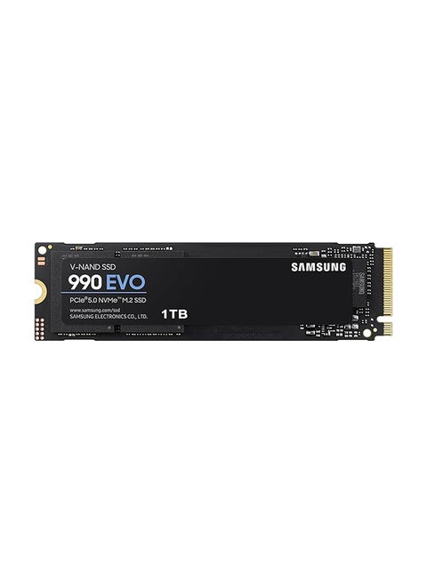 990 EVO NVMe M.2 SSD 1 تيرابايت، PCIe 4.0 x4 / PCIe 5.0 x2، NVMe 2.0 (2280)، قراءة 5000 ميجابايت/ثانية، كتابة 3200 ميجابايت/ثانية، SSD داخلي للألعاب وتحرير الرسومات، MZ-V9E1T0BW