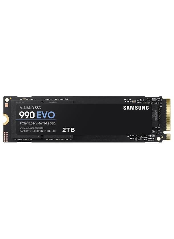 Samsung 990 EVO NVMe M.2 SSD 2TB, PCIe 4.0 x4 / PCIe 5.0 x2, NVMe 2.0 (2280) Upto 5,000MBs Read/4,200MBs Write, Internal SSD For Gaming & Graphics Editing - MZ-V9E2T0BW 2 TB - Image 1