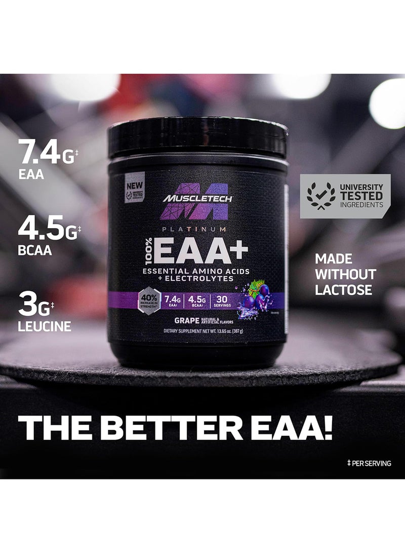 MuscleTech Platinum 100% EAA+ Essential Amino Acids And Electrolytes Grapes 30 Servings - Image 4