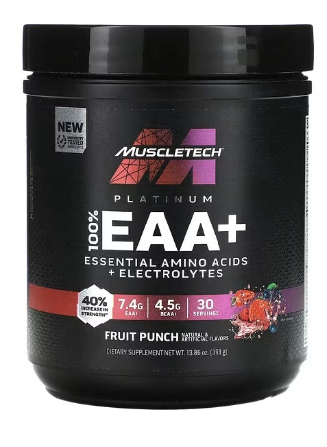 ماسل تيك - بلاتينيوم 100% EAA+، نكهة الفاكهة، 13.86 أونصة، 393 جم - Image 1