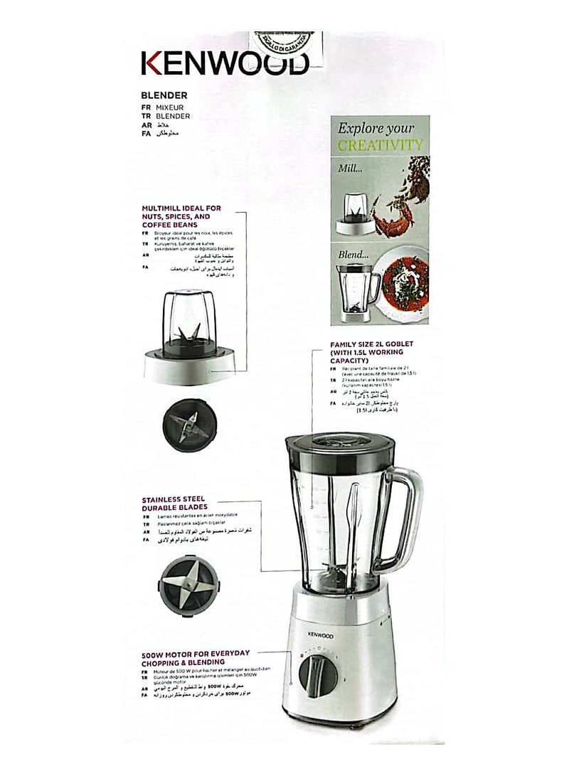 Smoothie Blender 2 L 500 W BLP16.150WH White - pnsku/N70080653V/45/_/1716881531/c722afd9-633b-4f27-820e-40b7c8c1c58d