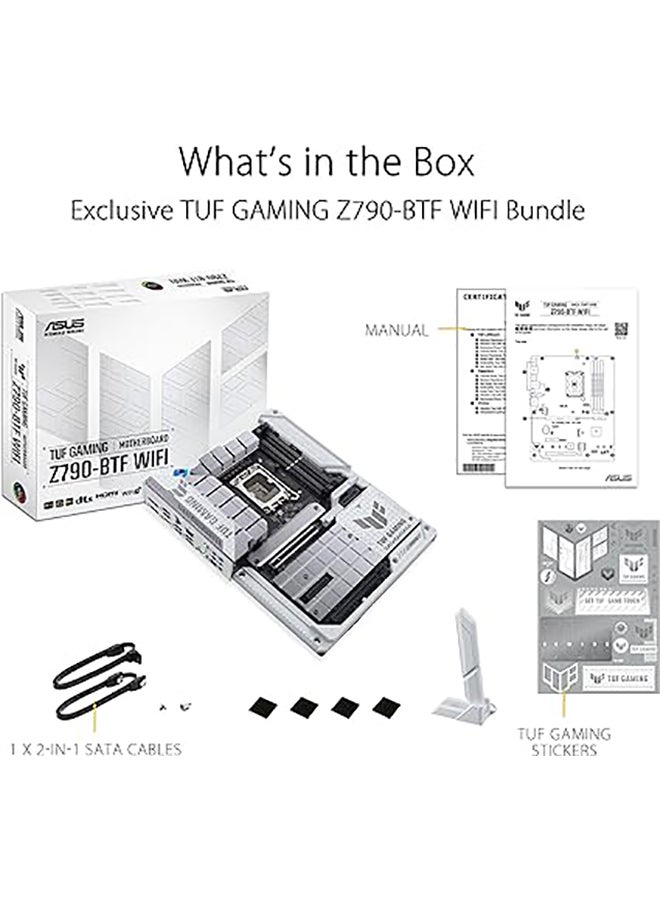 ASUS - TUF Gaming Z790-BTF WIFI LGA 1700 ATX Intel Motherboard, Intel Z790 Chipset, 4x DDR5 DIMM Slots, 192GB Max Memory, 4x M.2 Slots, Intel Wi-Fi 7 & Bluetooth v5.4, White/Black | 90MB1GU0-M0EAY0 - Image 1
