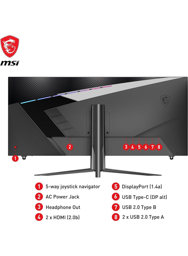 MAG401QR Gaming Monitor, 40" UWQHD IPS Display, 155Hz Refresh Rate, 1ms (MPRT) Response Time, AdaptiveSync Technology, 1.07B Display Colors, VESA DisplayHDR 400 Support, MAG401QR Black