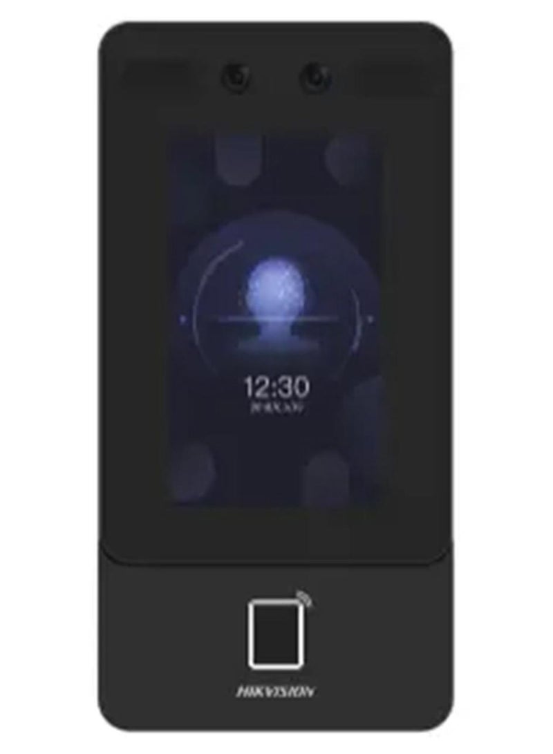 هيك فيجن محطة وصول POE Ds-K1T342MFWX-E1 مع شاشة تعمل باللمس LCD مقاس 4.3 بوصة وإمكانية الوصول بالإصبع والبطاقة مع شبكة Wi-Fi، تدعم ISAPI وISUP5.0، بسعة قصوى تصل إلى 1500 وجه، IP65، أسود | DS-K1T342MFWX-E1 - Image 1