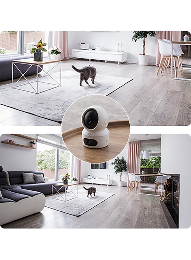 EZVIZ - H7c Dual 2K⁺ & 2K⁺ Dual-Lens Pan & Tilt Wi-Fi Camera, Panoramic View, Two-Way Talk, Smart Color Night Vision, AI-Powered Human Shape Detection, Co-Detection for Auto Smart Tracking, Dual-Band Wi-Fi 6, Supports MicroSD Card (Up to 512 GB) & EZVIZ CloudPlay Storage - Image 1