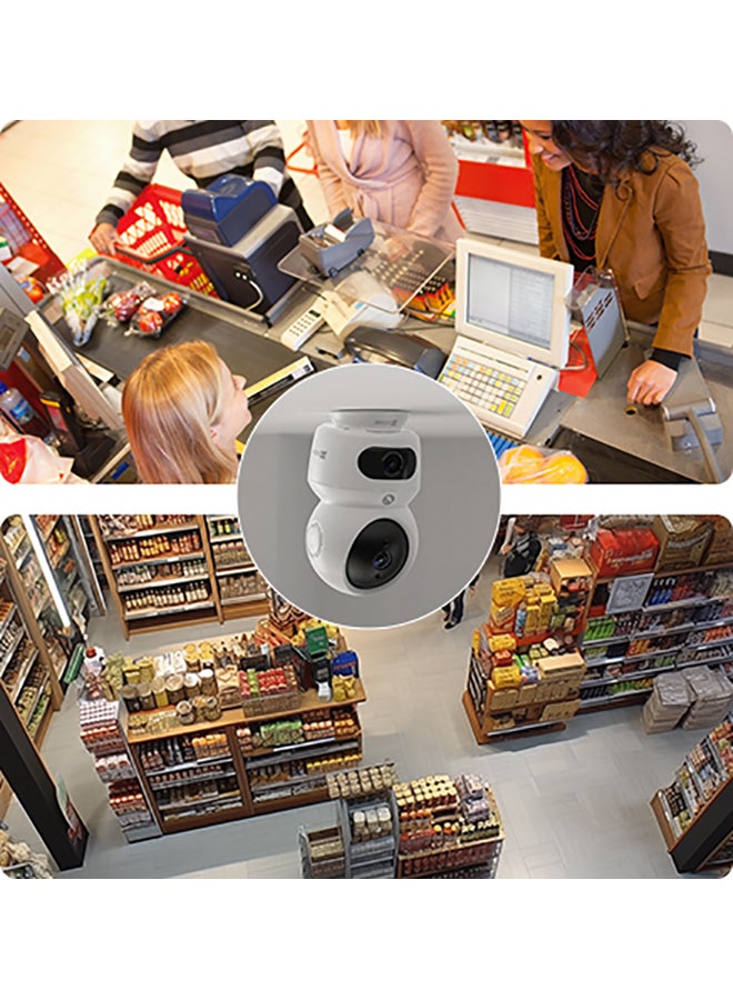 EZVIZ - H7c Dual 2K⁺ & 2K⁺ Dual-Lens Pan & Tilt Wi-Fi Camera, Panoramic View, Two-Way Talk, Smart Color Night Vision, AI-Powered Human Shape Detection, Co-Detection for Auto Smart Tracking, Dual-Band Wi-Fi 6, Supports MicroSD Card (Up to 512 GB) & EZVIZ CloudPlay Storage - Image 1