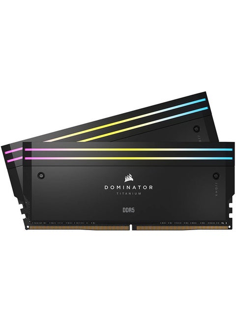 Dominator Titanium RGB 96GB (2x48GB) DDR5 Memory Kit 6400MT/s CL32 Intel XMP 3.0, Customizable RGB, High-Performance Aluminum Heat Spreaders, Optimized for Intel 700-Series, Black | CMP96GX5M2B6400C32